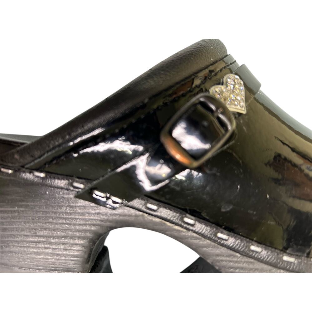 C&C Sweden Black Diamond Patent Leather Open Back Clogs Size 37 / US 7 - Picture 7 of 10